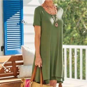 Soft Surroundings Women Camille T-Shirt Dress Size Petite Medium